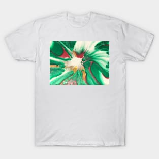 Green and Red Floral Spin T-Shirt